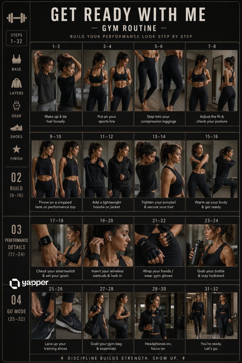 Cinematic Gym Routine Storyboard Poster