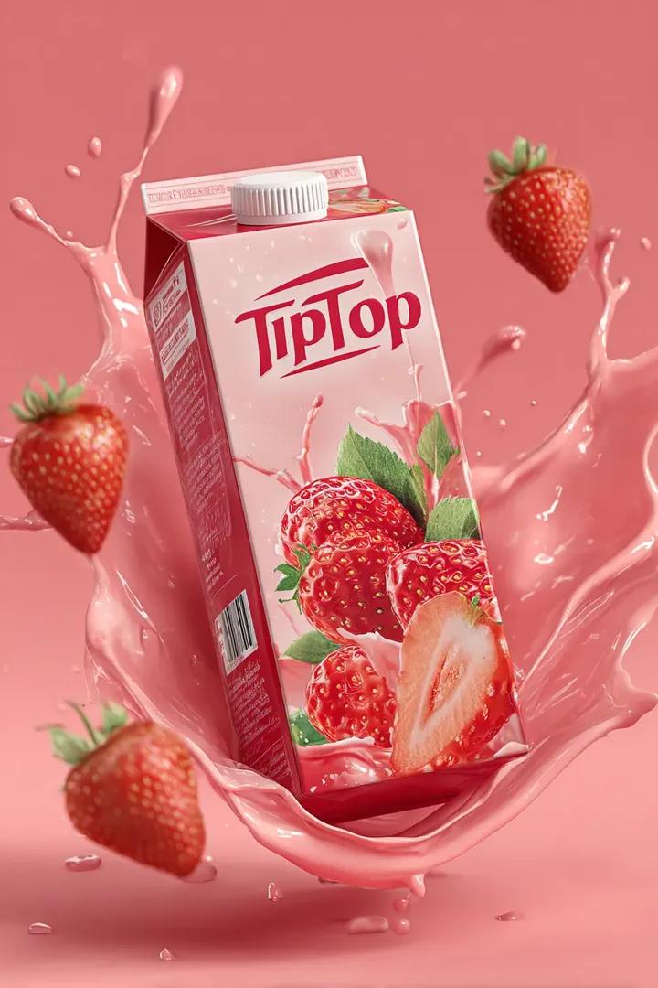 Branded Juice Box Mockup with Tropical Fruit Burst