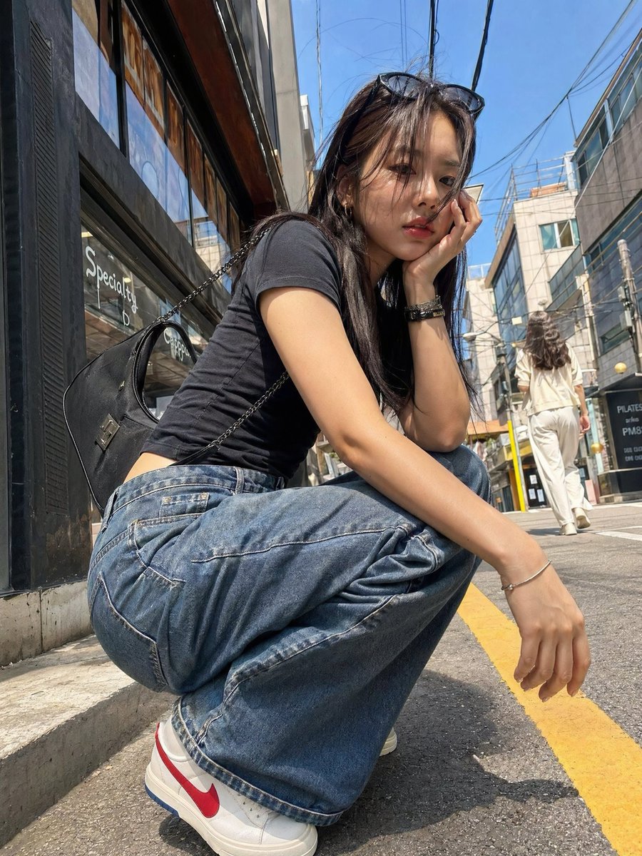 Trendy Korean Girl Street Photography with iPhone Style