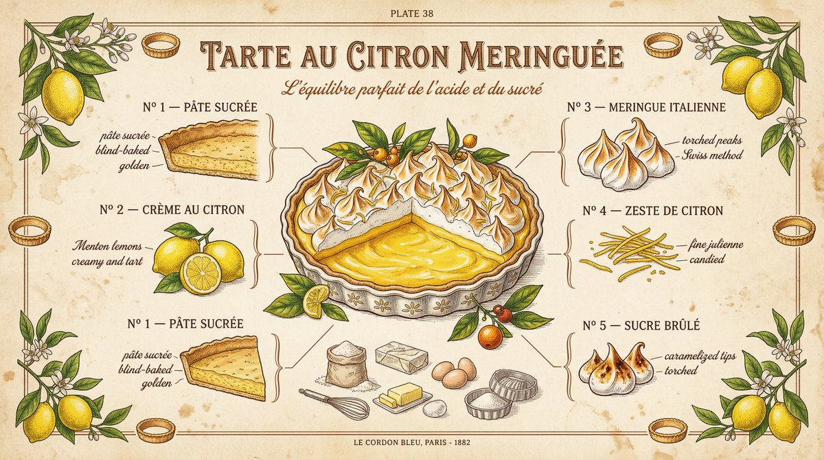 Vintage Culinary Encyclopedia Illustration Style