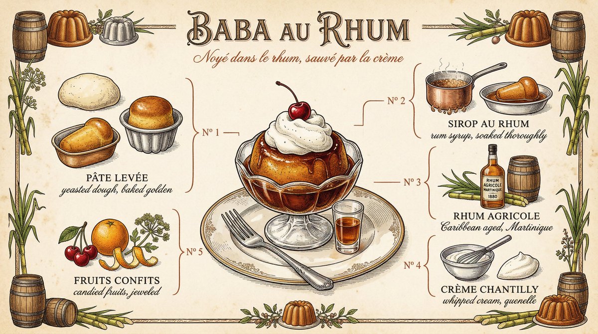 Vintage Culinary Encyclopedia Illustration Style