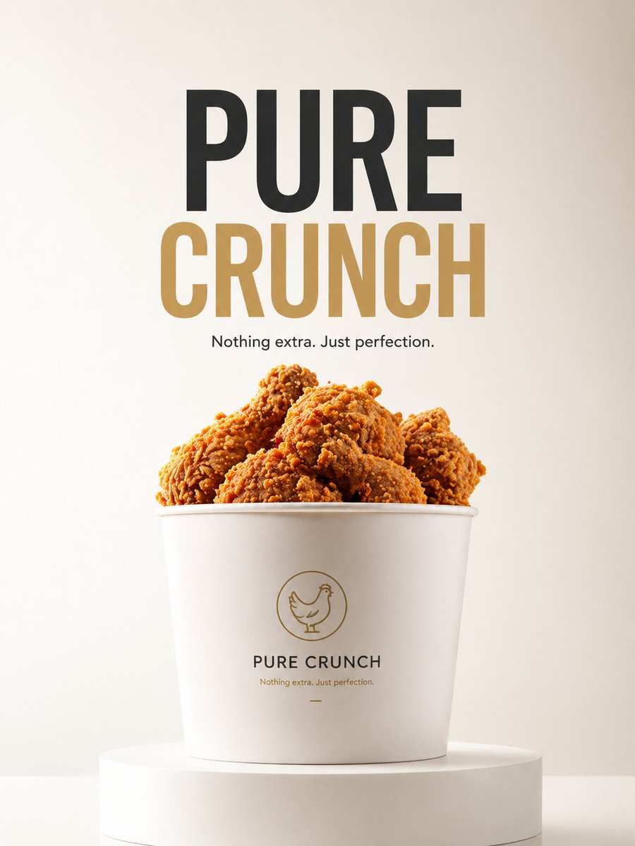 Minimalist Fried Chicken Ad with Premium Typography