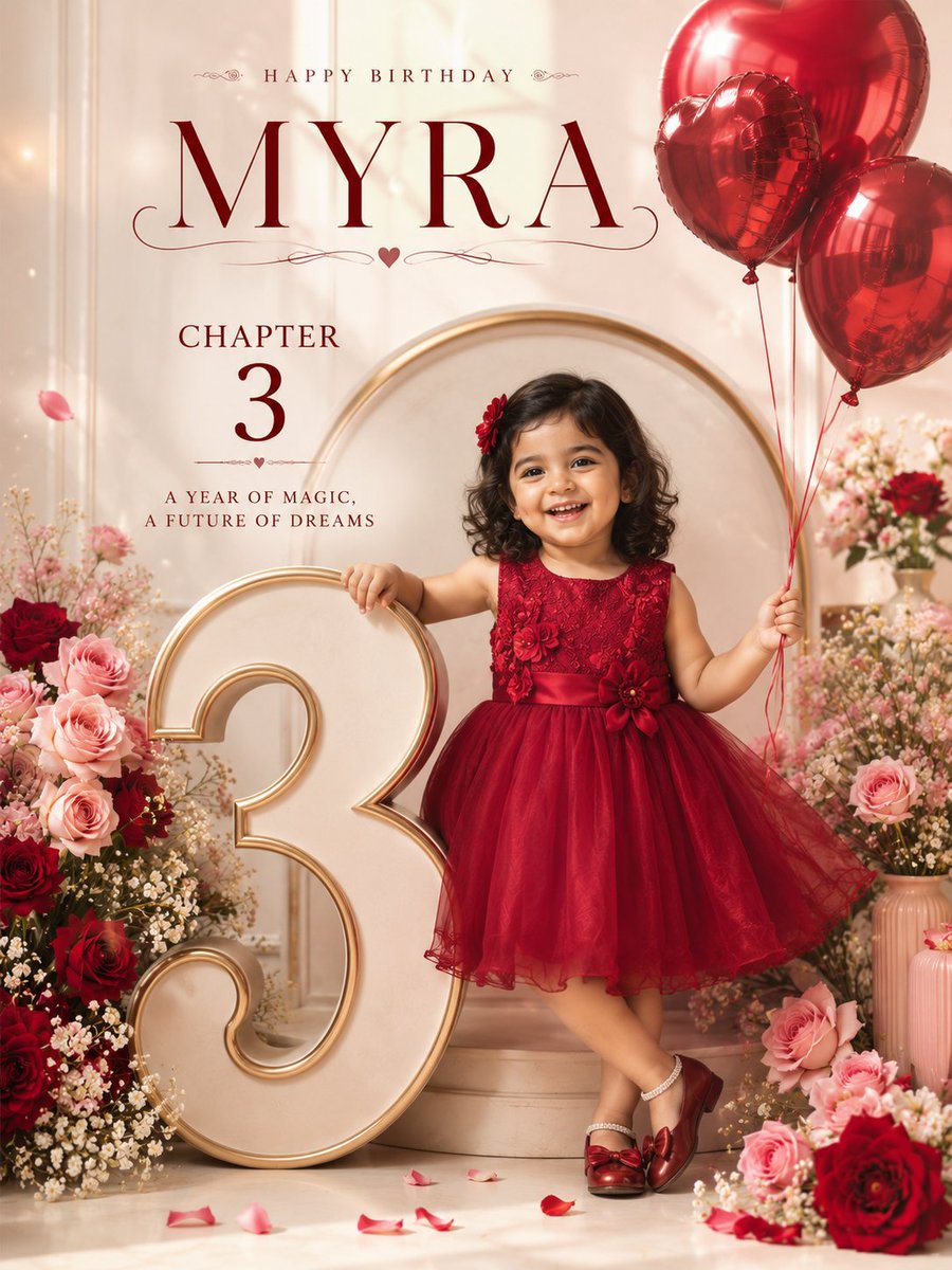 Professional Luxury Birthday Poster, 3:4 Portrait Composition, Ultra-Premium Editorial Pho