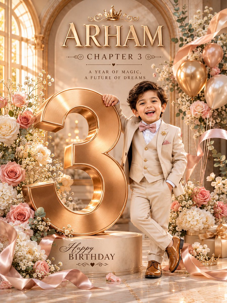 Professional Luxury Birthday Poster, 3:4 Portrait Composition, Ultra-Premium Editorial Pho