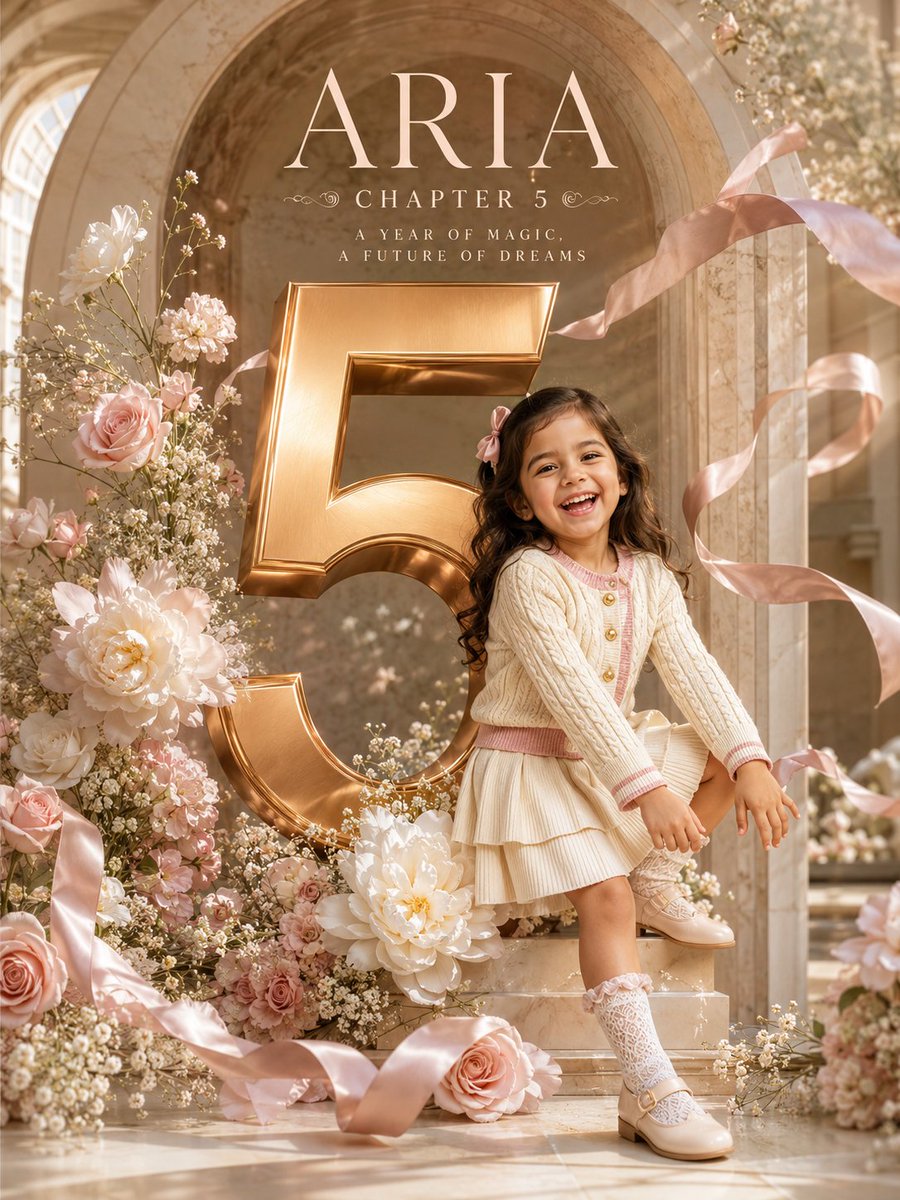 Professional Luxury Birthday Poster, 3:4 Portrait Composition, Ultra-Premium Editorial Pho