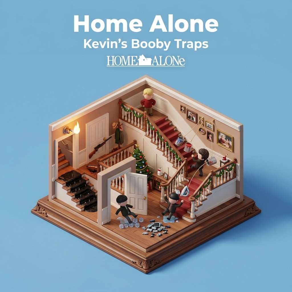 Isometric 3D Cartoon Diorama of Movie Scene