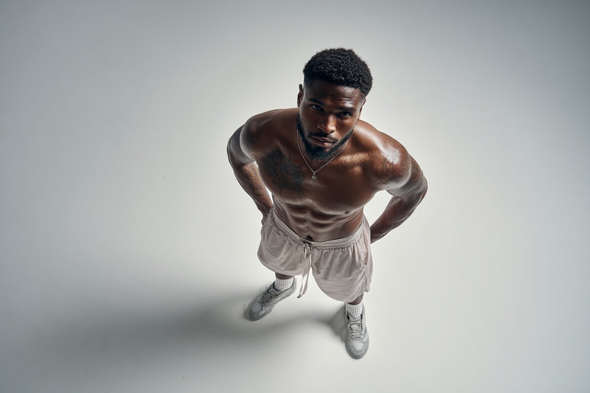 35-Degree Overhead Editorial Studio Portrait