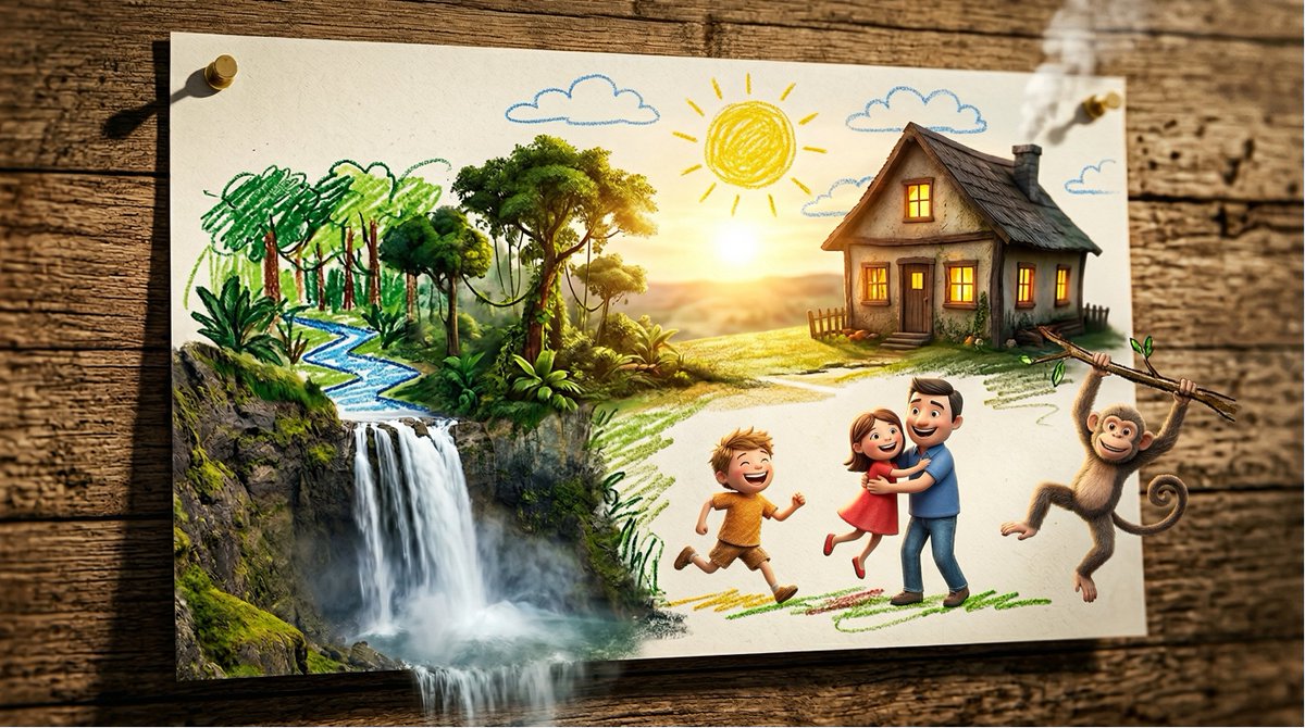 Child's Crayon Drawing Comes to Life in 3D