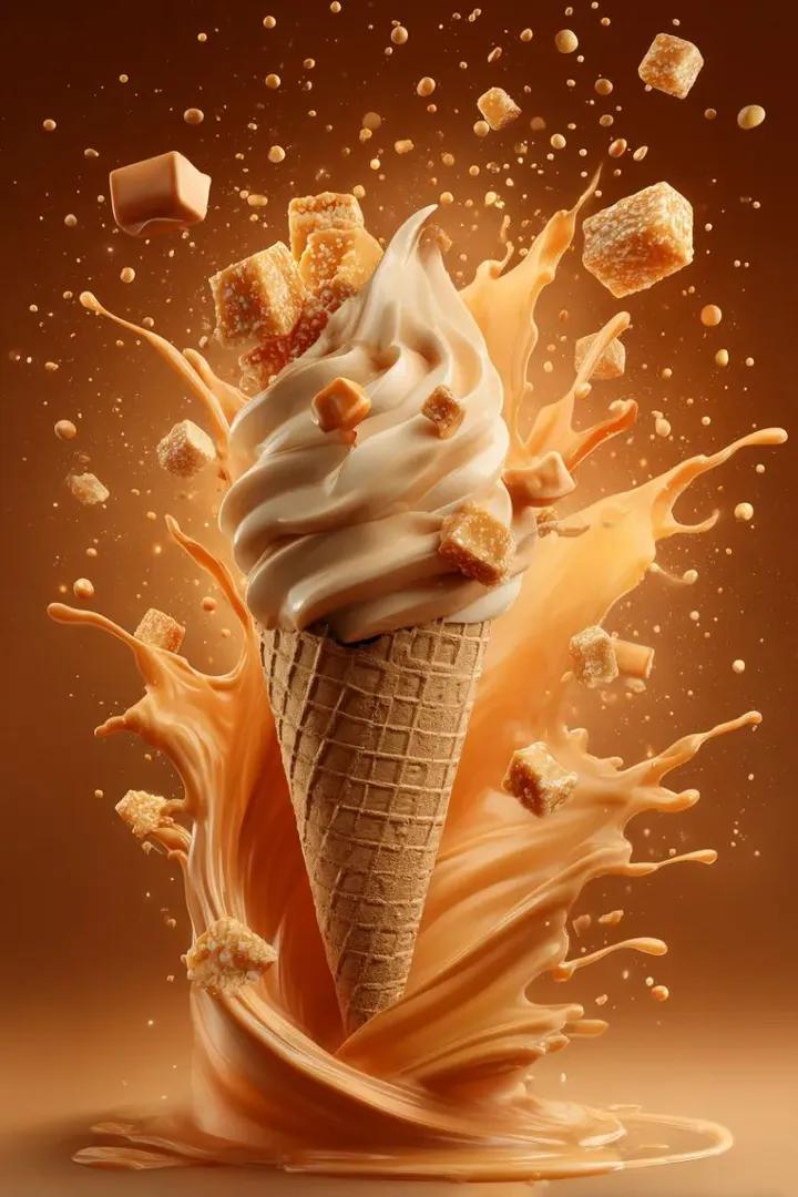 Vibrant Lemon Soft-Serve Ice Cream Banner Ad