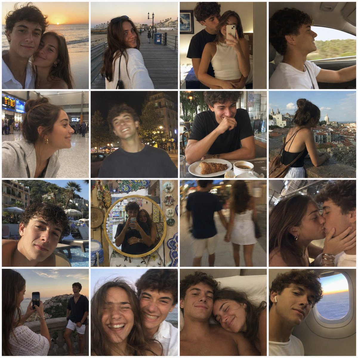 Candid Nostalgic Vacation Selfies Grid