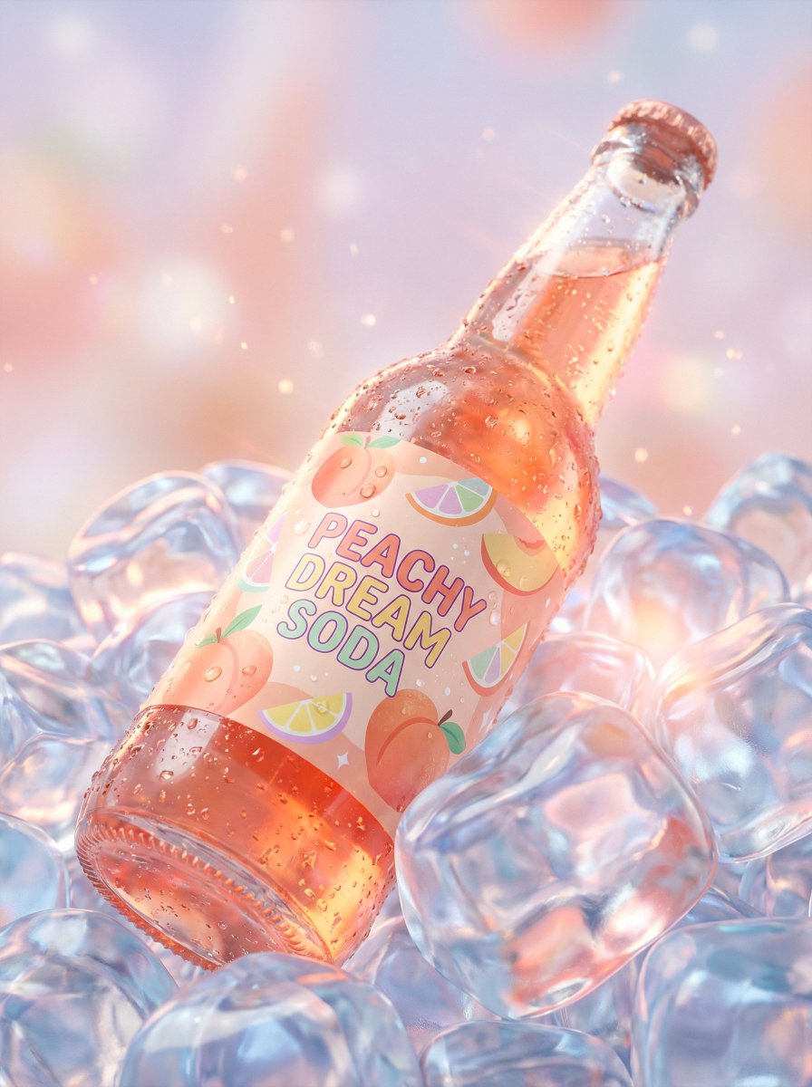 Dreamy Ultra-Realistic Fruit Soda Beverage Photography