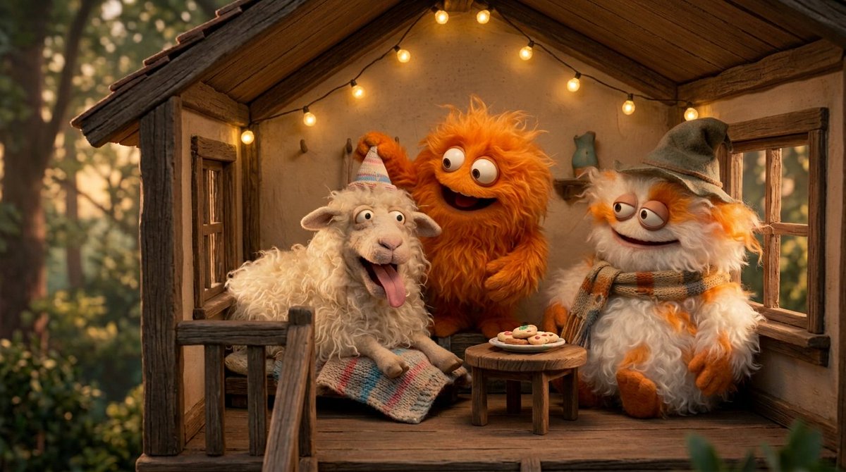 Funny Story of Fluffy Creatures Building a Treehouse