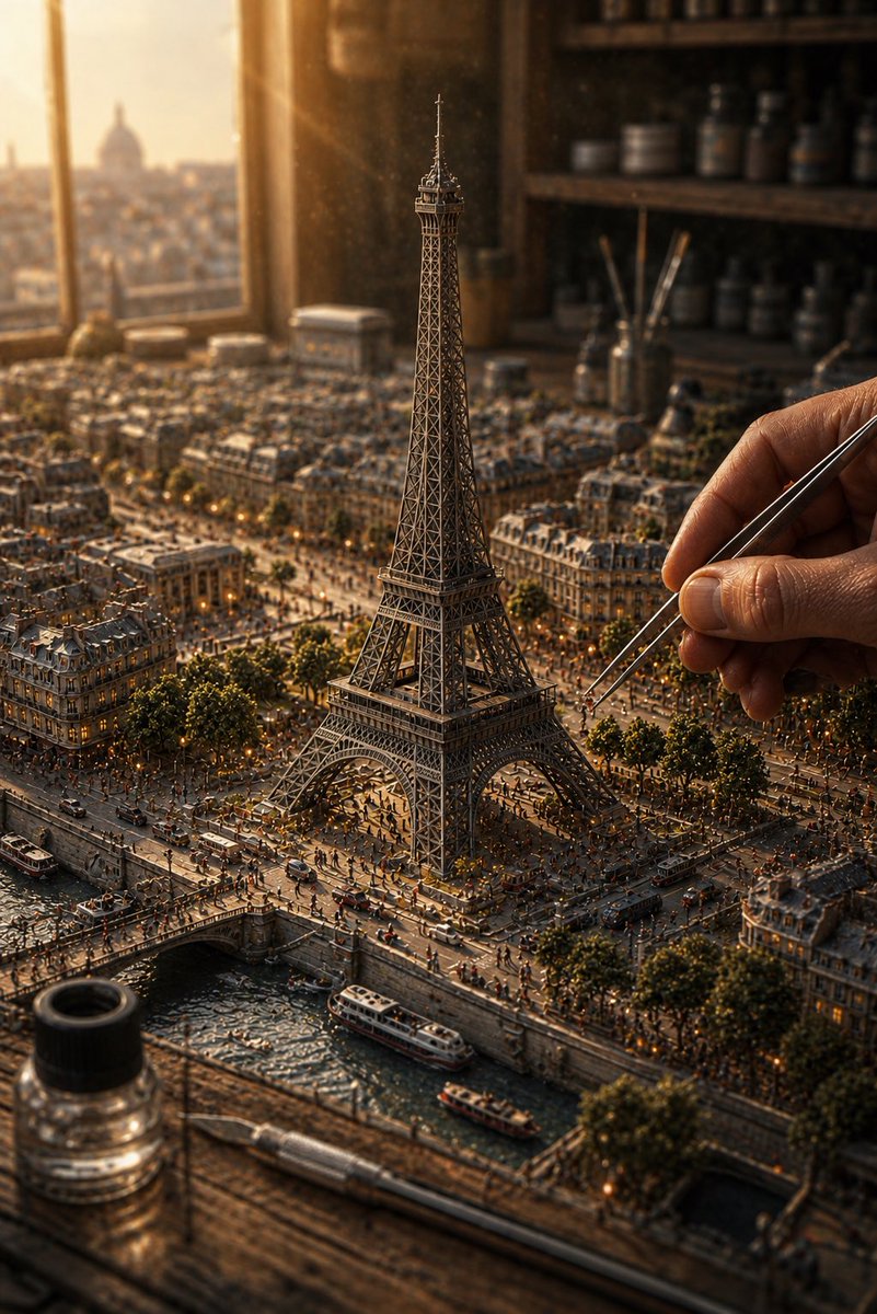 Layered Papercraft Travel Poster