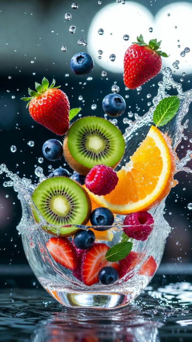High-Speed Food Photography of Splashing Mixed Fruits