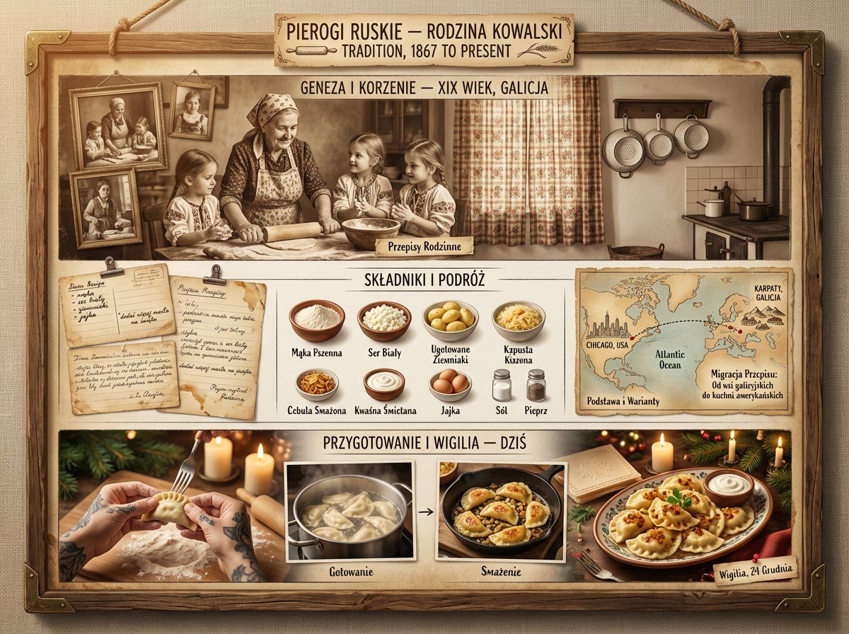 Culinary Heritage Board with Generational Layers and Sepia Photos