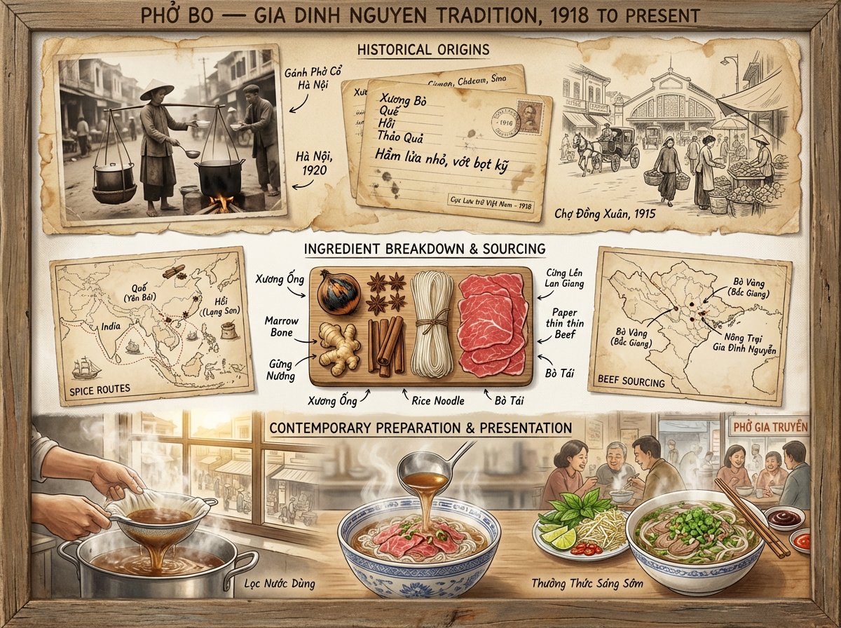 Culinary Heritage Board with Generational Layers and Sepia Photos