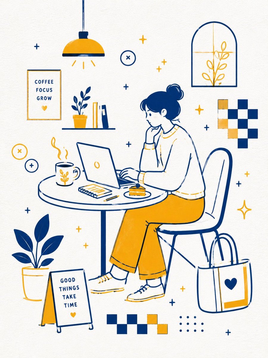 Minimal Bookstore Cafe Vector Poster