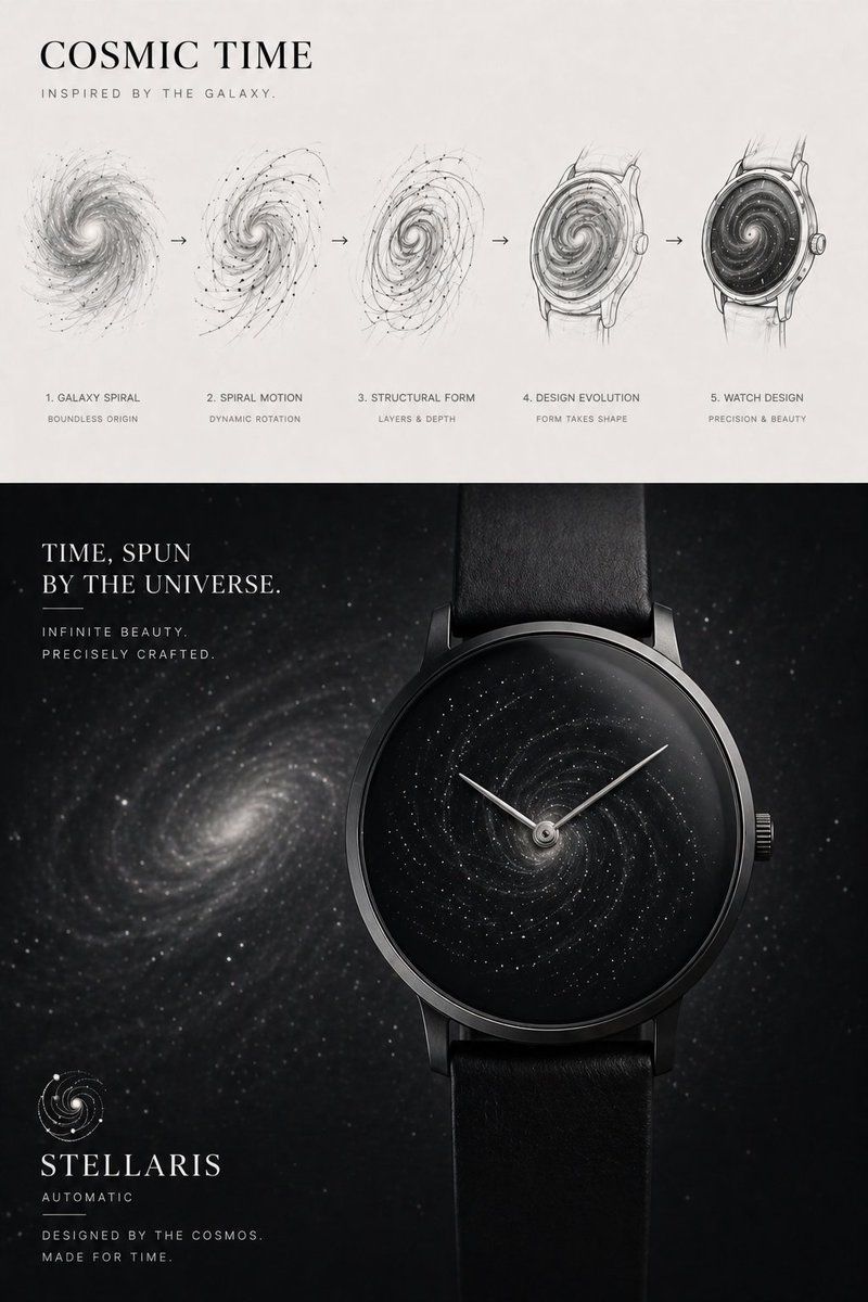 Luxury Watch Conceptual Evolution Poster
