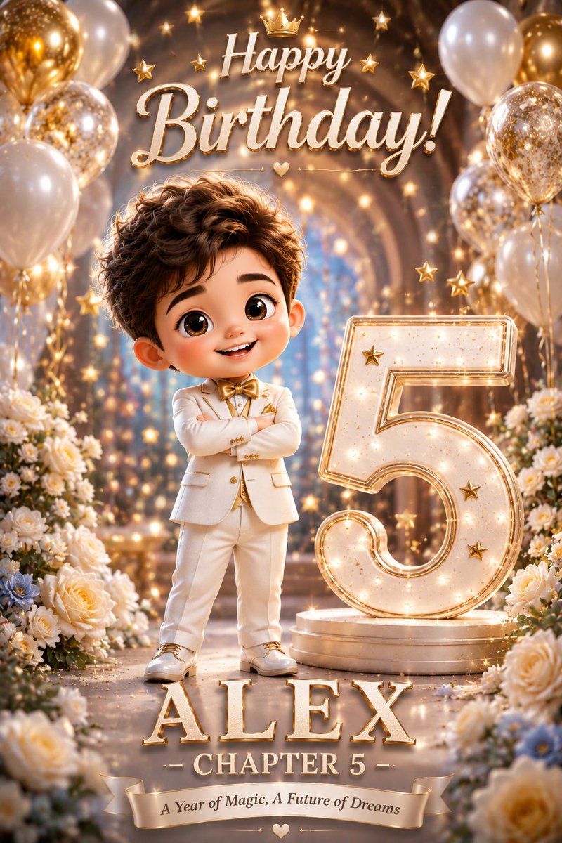 An Ultra-Detailed 3d Chibi Birthday Poster Featuring Name Transformed Into