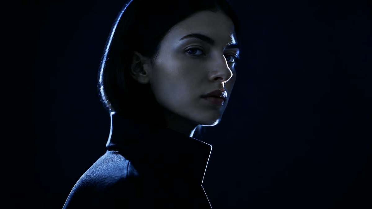 Arctic Edge-Light Sculptural Dark Portrait