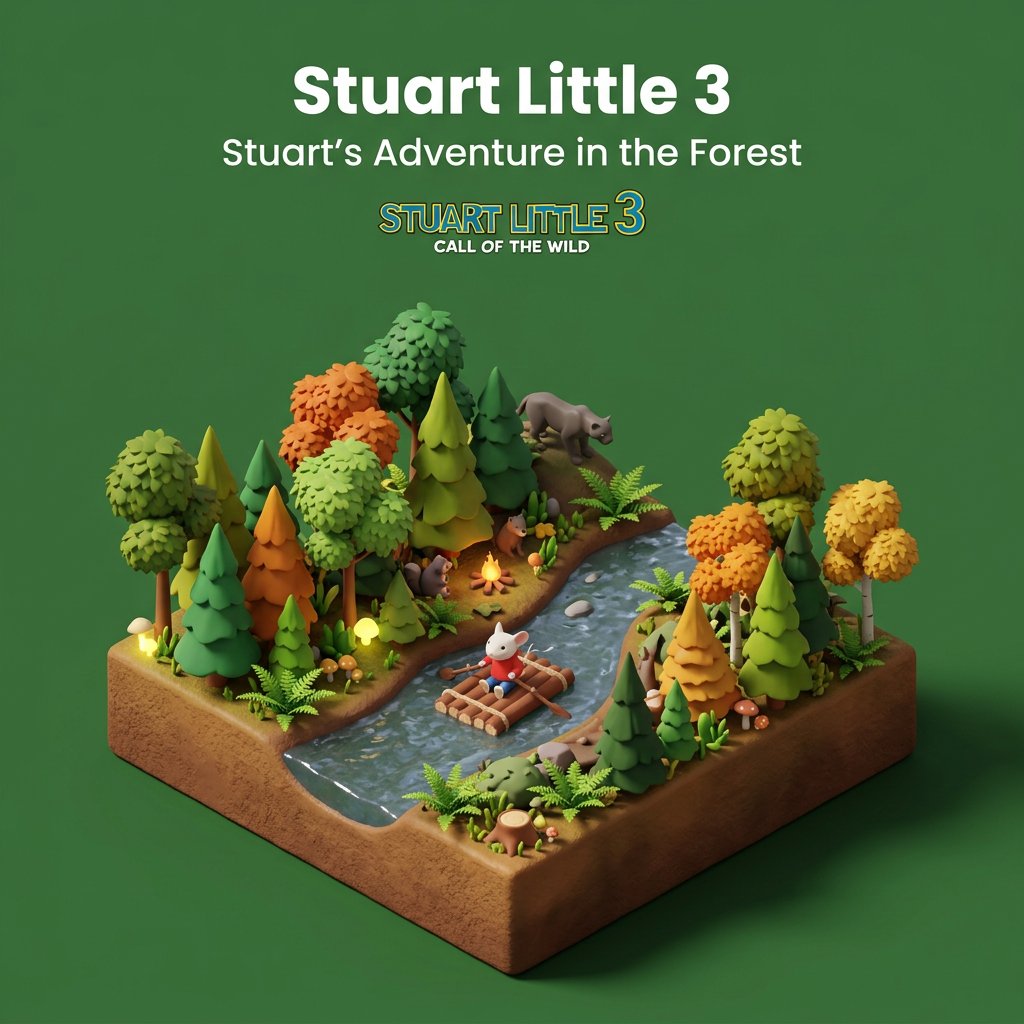 Isometric 3D Cartoon Diorama of Movie Scene