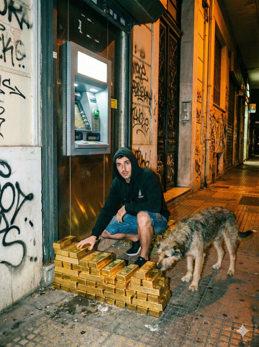 Gritty Flash-Lit Night Photo at Street ATM