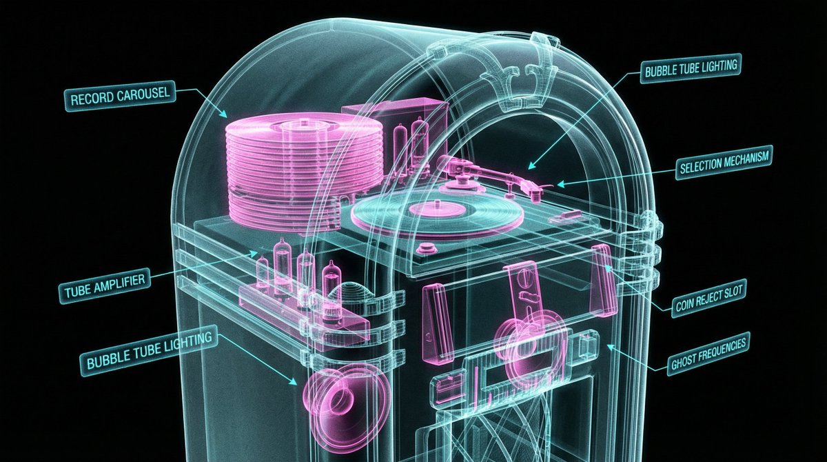 Neon X-Ray Photorealistic Scan with Wireframe Details