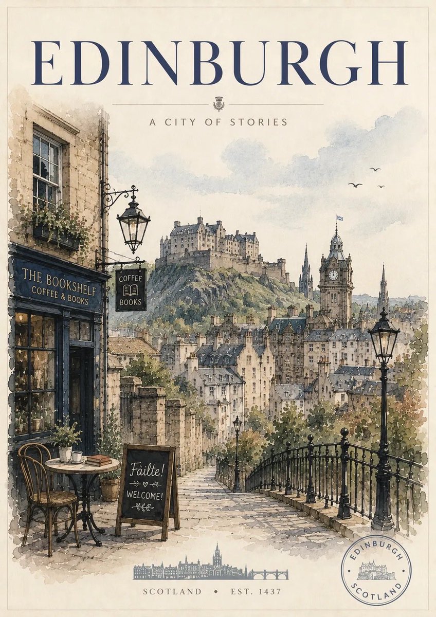 Watercolor Architectural Travel Poster