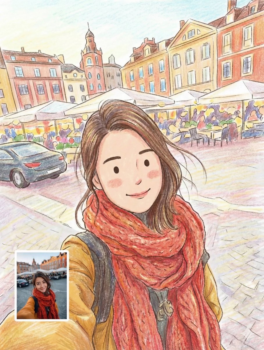 Cozy Storybook Illustration in Colored Pencil Style