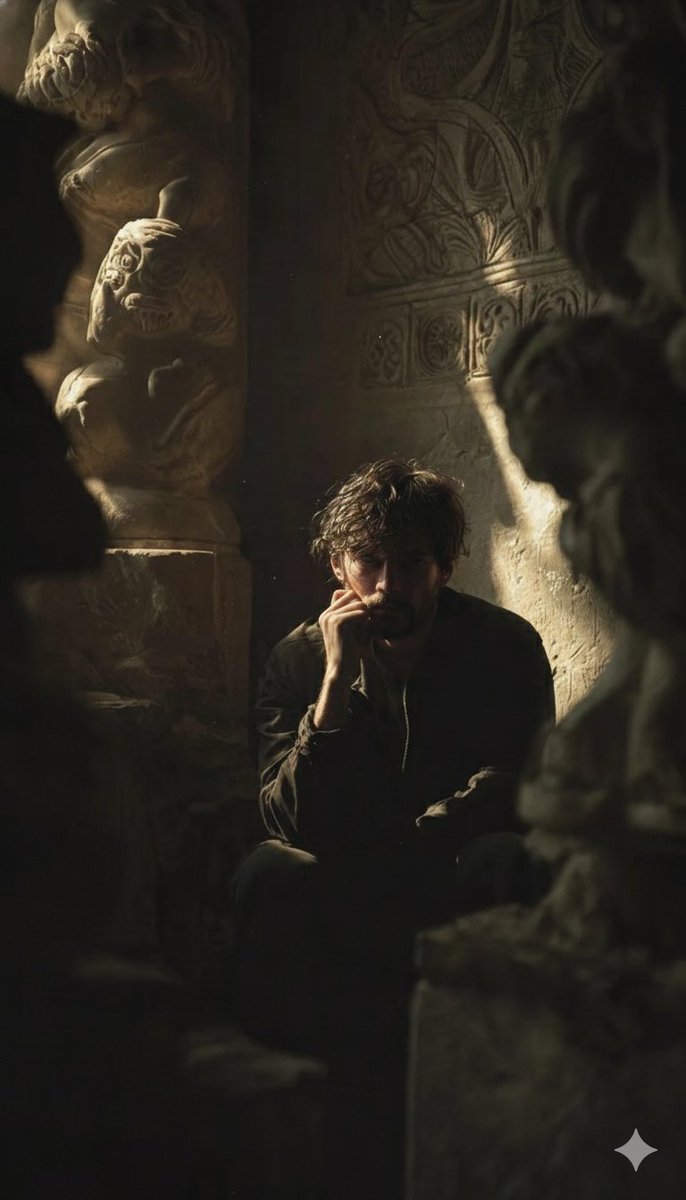 Hyper-realistic Cinematic Portrait of a Pensive Man