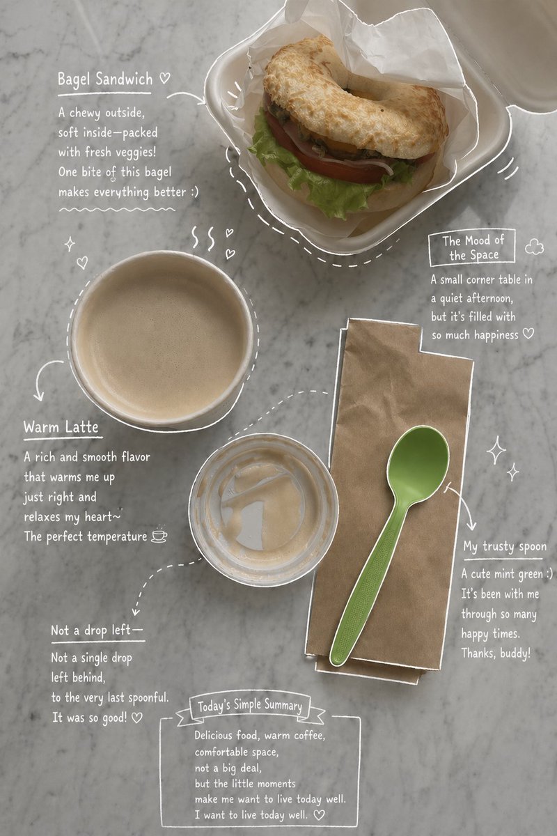Cafe Table Handwritten Memo Edit