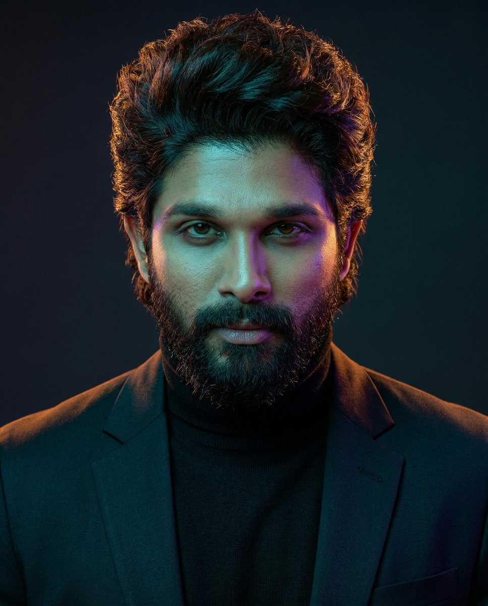 Cinematic Dual-Color Lit Tech-Style Editorial Portrait