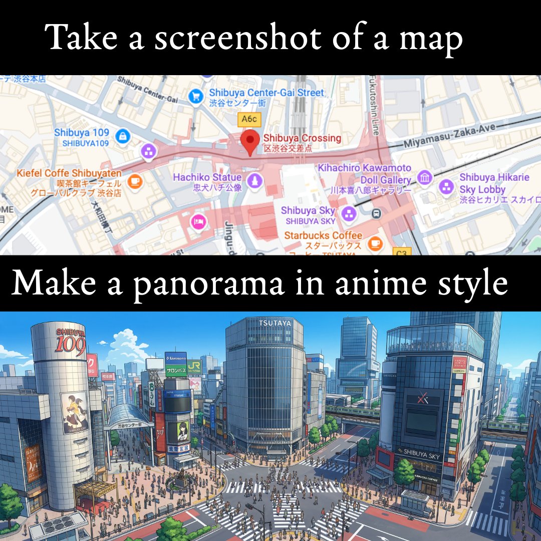 Map to Anime Panorama Transformation