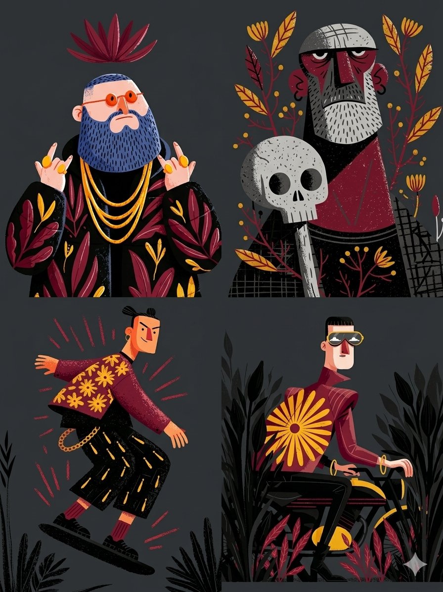 a Flat Textured Illustration of a Stout