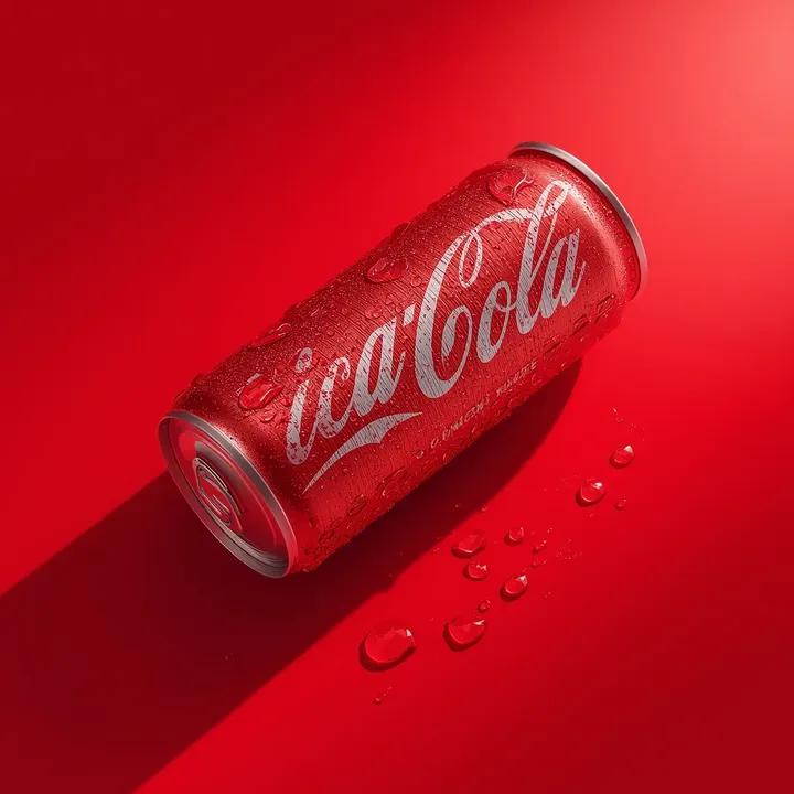 Ultra-realistic high-contrast product photo of a soda can