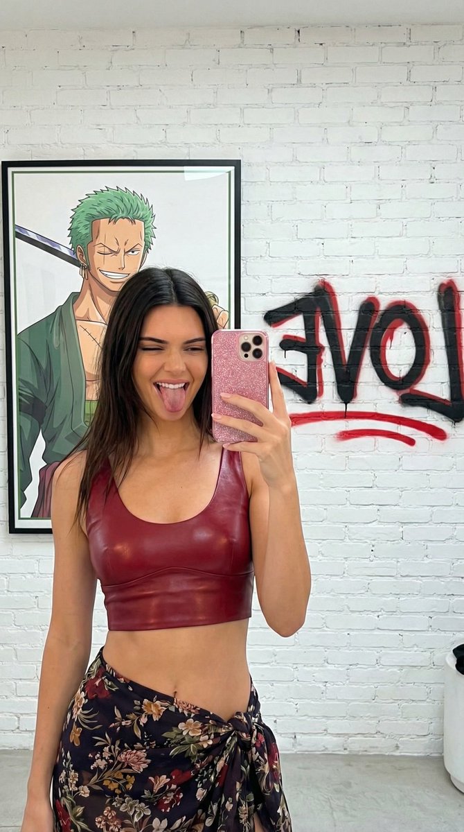 Glamorous Mirror Selfie with Custom Poster & Graffiti