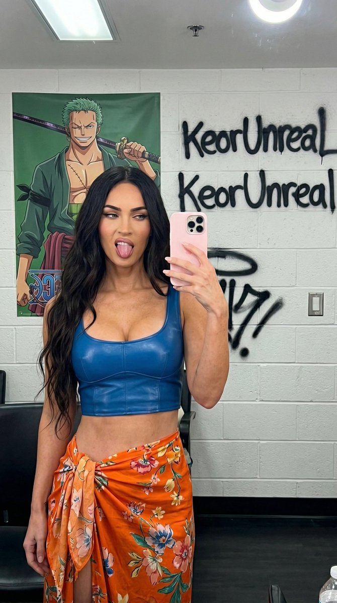 Glamorous Mirror Selfie with Custom Poster & Graffiti