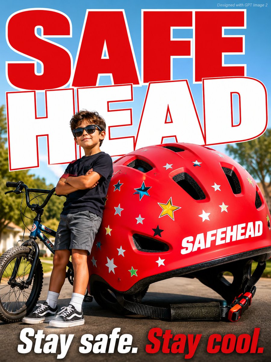 Bold Kids Safety Advertisement Poster. A Brave Young Boy Age