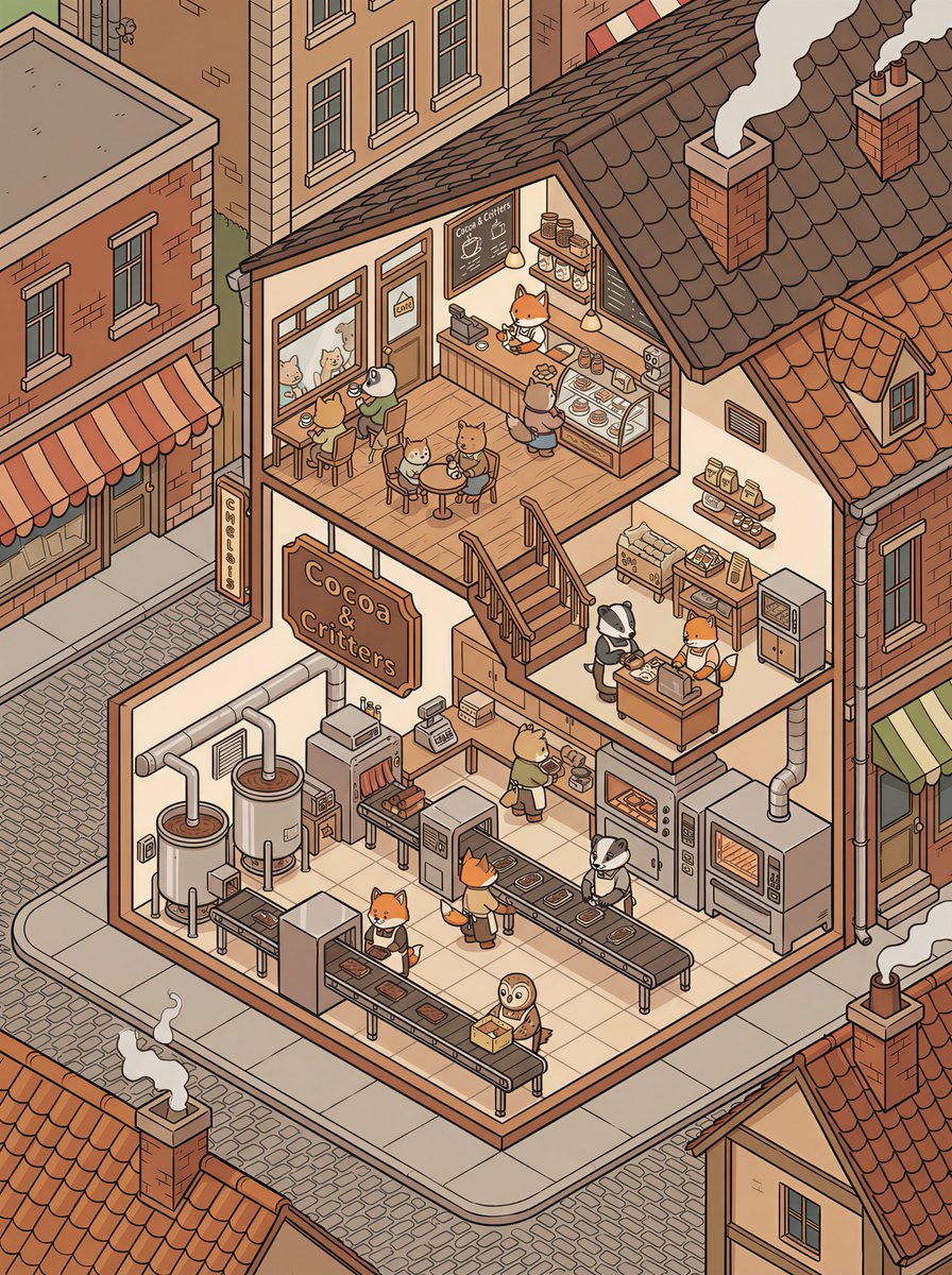 Isometric 2.5D Architectural Slice Illustration of a Scene