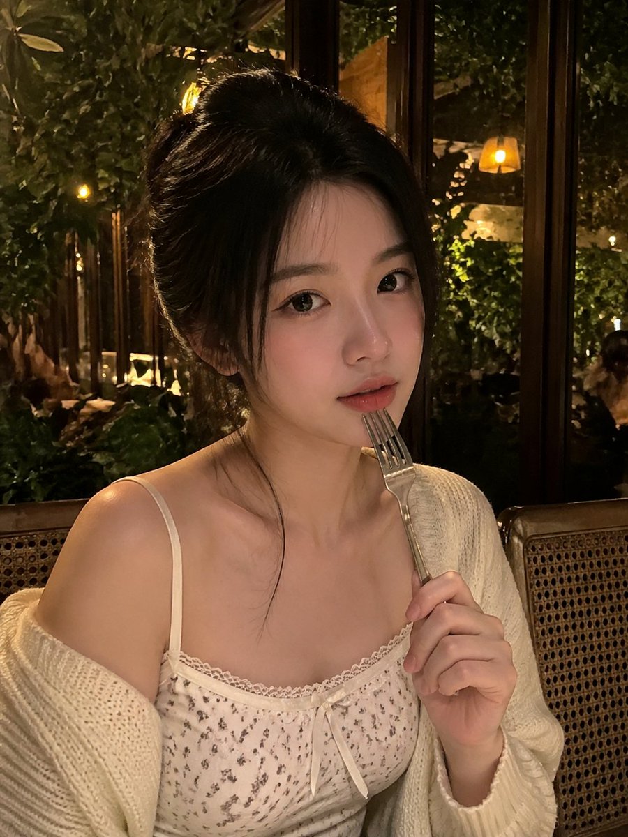Realistic Low-Light Smartphone Restaurant Portrait of a Young Adult