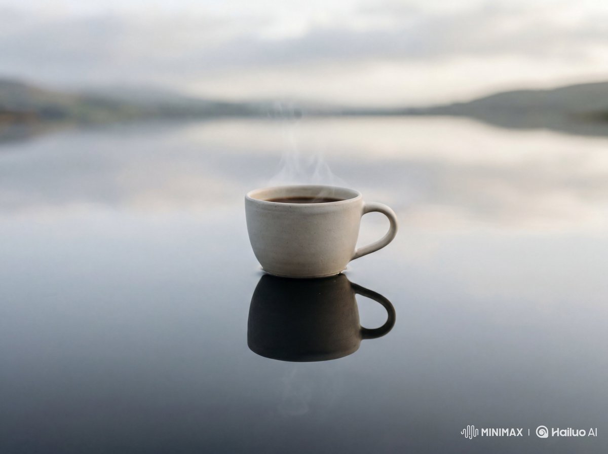 Zen Minimalist Product Shot with Perfect Water Reflection