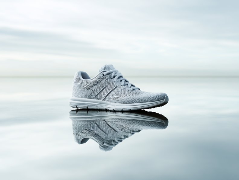 Zen Minimalist Product Shot with Perfect Water Reflection