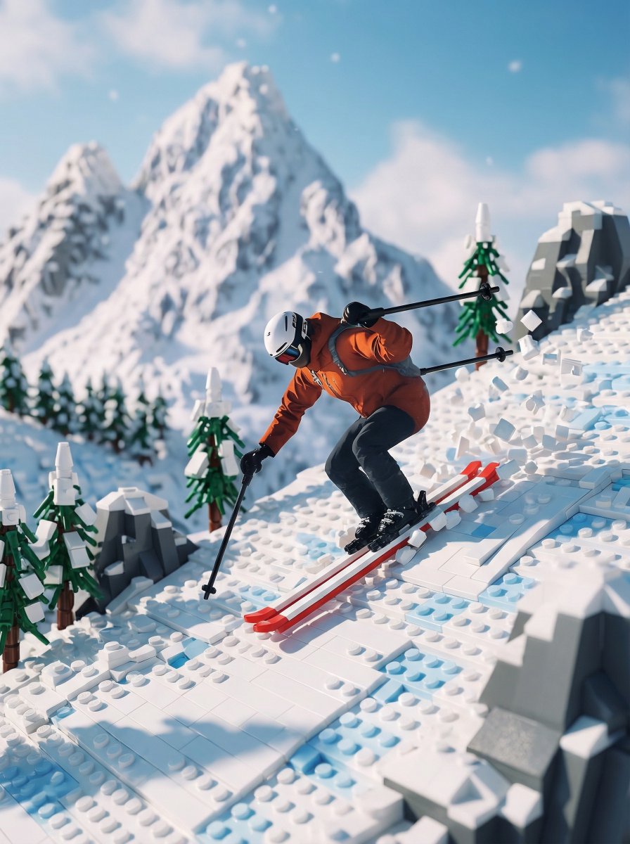 Photorealistic Human in Cinematic LEGO World