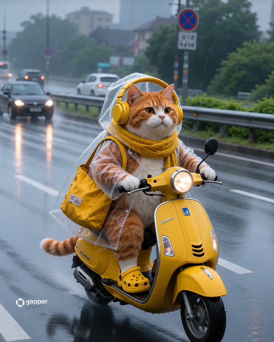 A Cozy Rainy Day Adventure of a Cat in a Japanese City