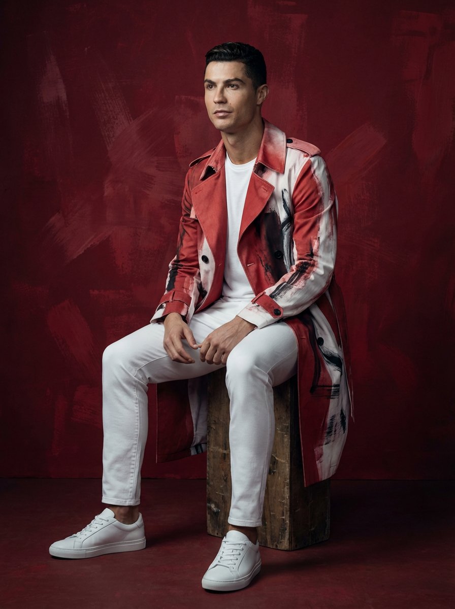 Fashion Editorial Portrait with Colorful Accents