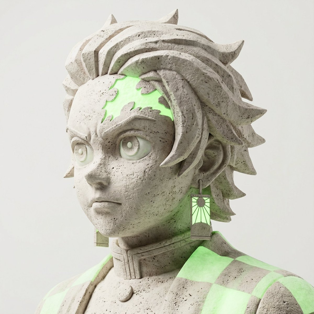 Close-up Bust Sculpture of a Character