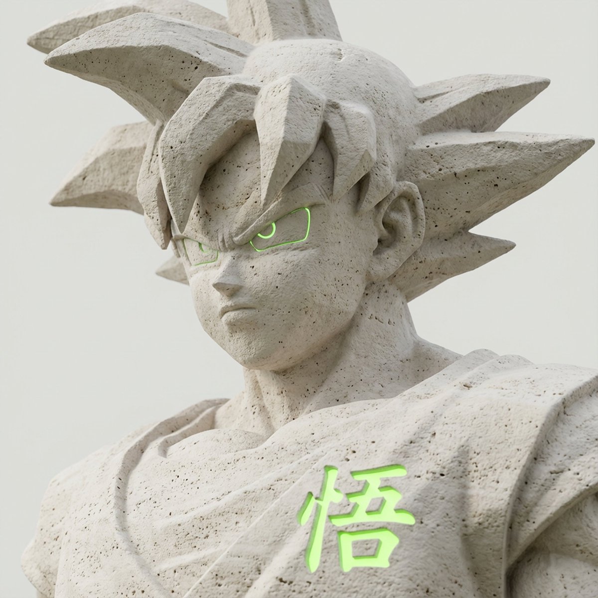 Close-up Bust Sculpture of a Character