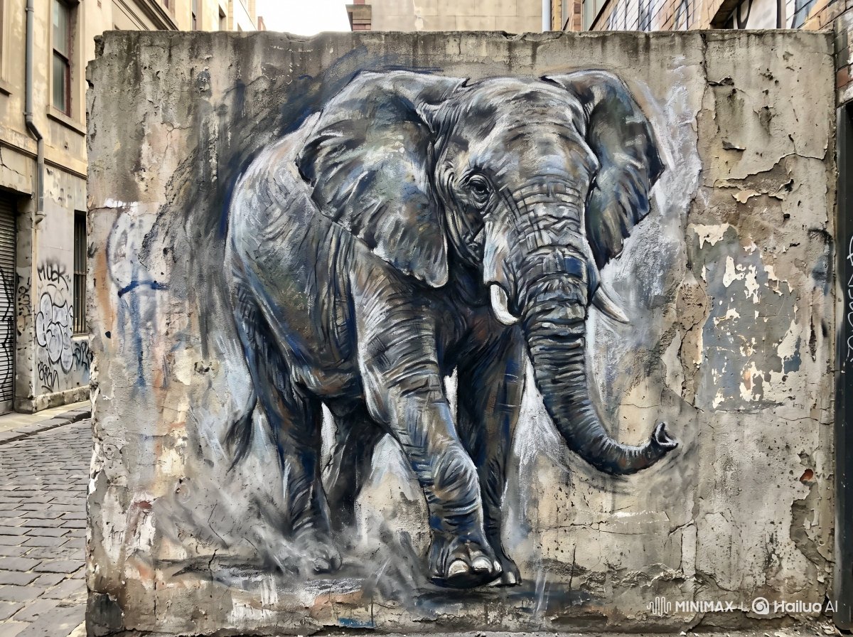 Chalk Pastel Mural with Urban Art Energy