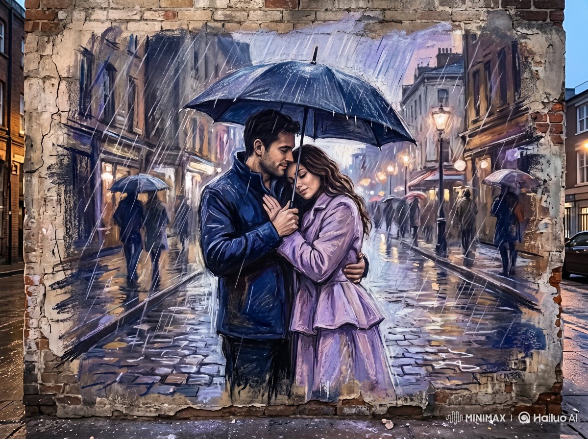 Chalk Pastel Mural with Urban Art Energy