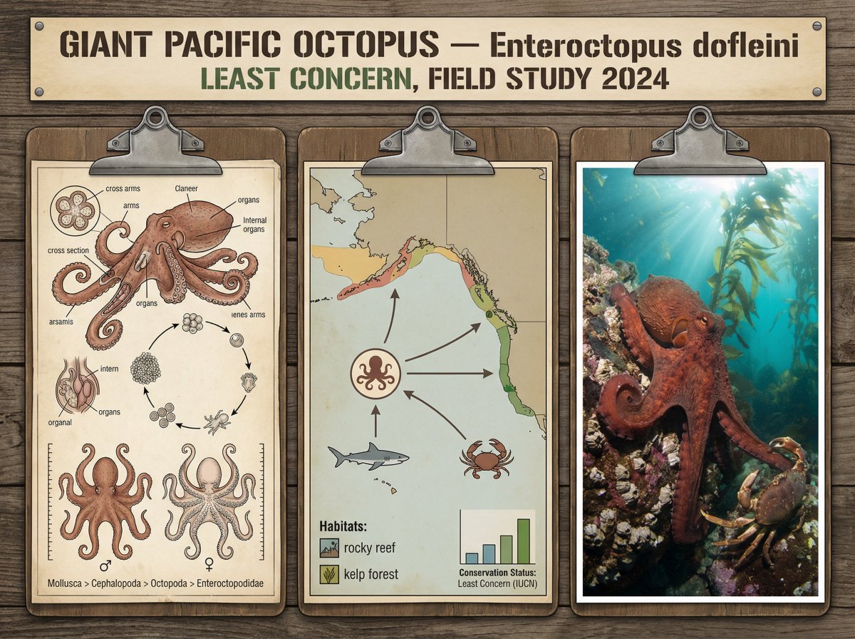 Field Researcher's Documentation Board with Scientific Illustration